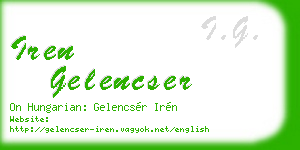 iren gelencser business card
