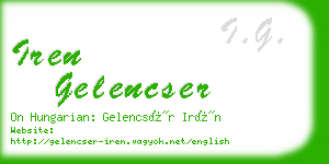 iren gelencser business card